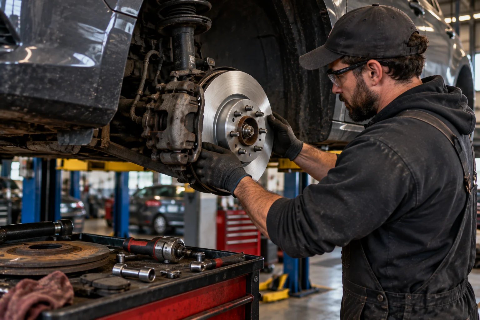 Brake job on a lift