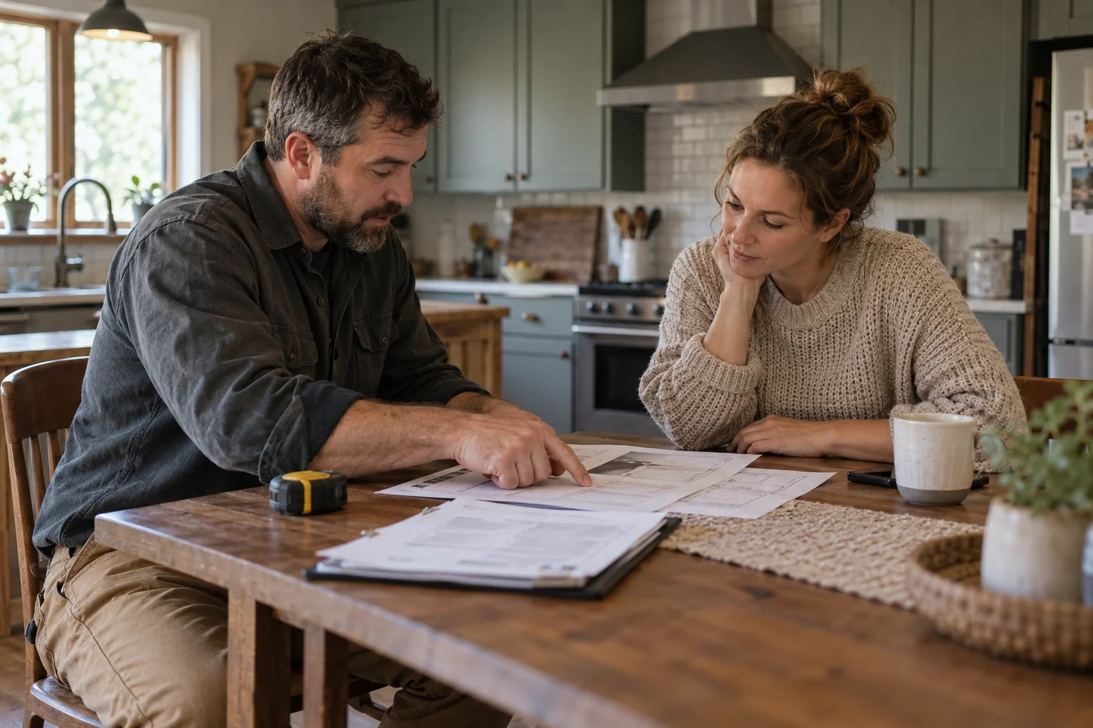 Owner meeting a customer